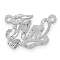 14k White Gold Satin Diamond-cut Heart Name Plate