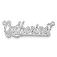14k White Gold Satin Diamond-cut Heart Name Plate