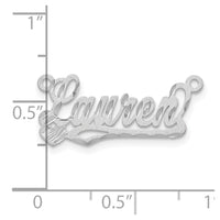 14k White Gold Satin Diamond-cut Heart Name Plate