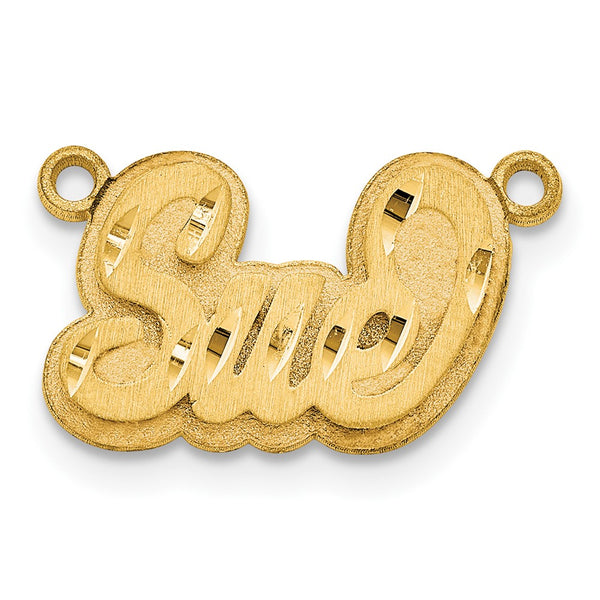 14k Yellow Gold 3D Satin Diamond-cut Name Plate