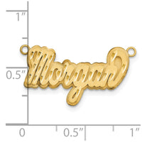 14k Yellow Gold 3D Satin Diamond-cut Name Plate