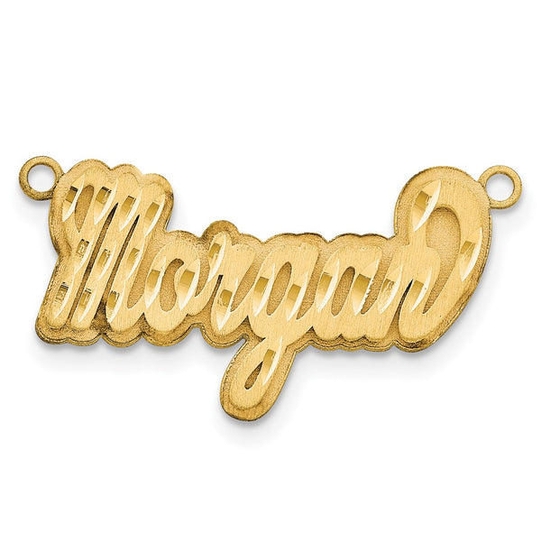 14k Yellow Gold 3D Satin Diamond-cut Name Plate