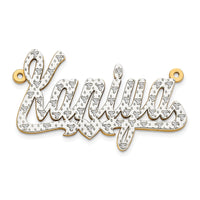 14k White Gold 3-D Diamond Name Plate