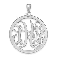 10k White Gold Large Round Monogram Pendant