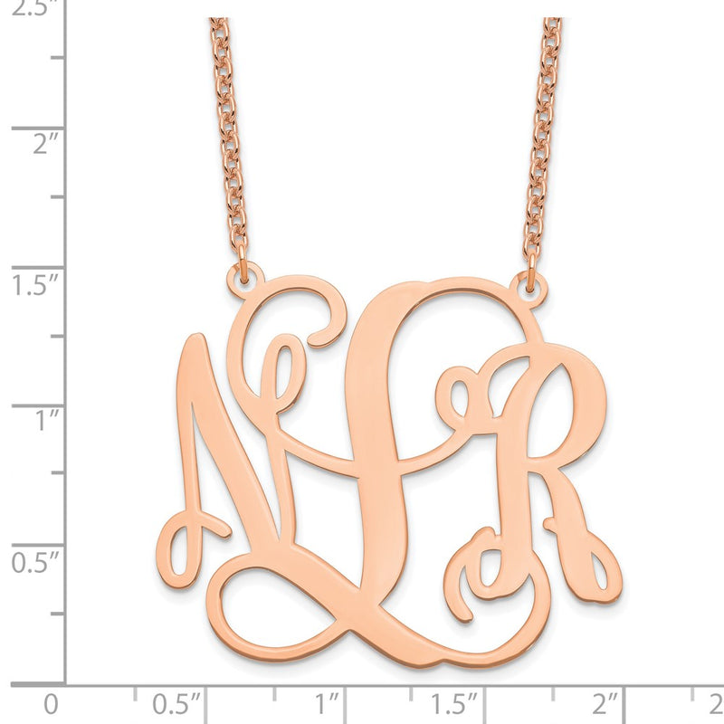 Sterling Silver/Rose-plated Monogram Necklace