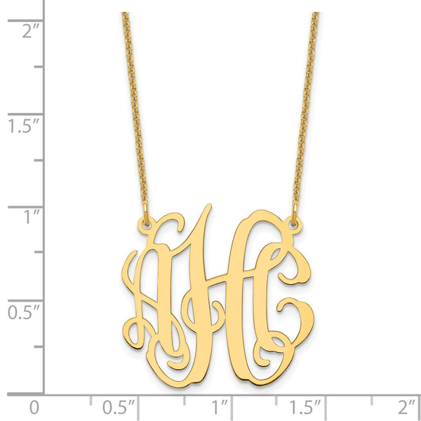 14k Yellow Gold Small Monogram Necklace