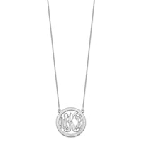 14k White Gold Small Family Monogram Necklace