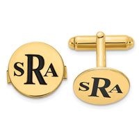 SS/Gold-plated Epoxy Letter Monogram Cuff Link