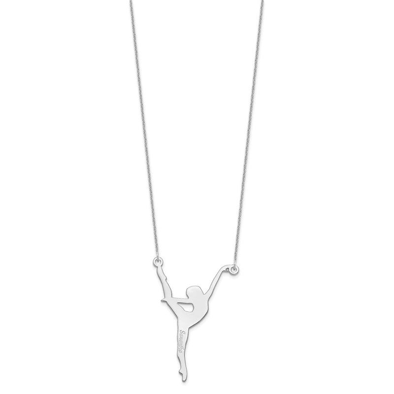 14k White Gold Personalized Dancer Necklace