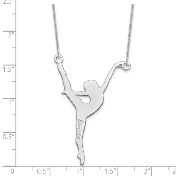 14k White Gold Personalized Dancer Necklace