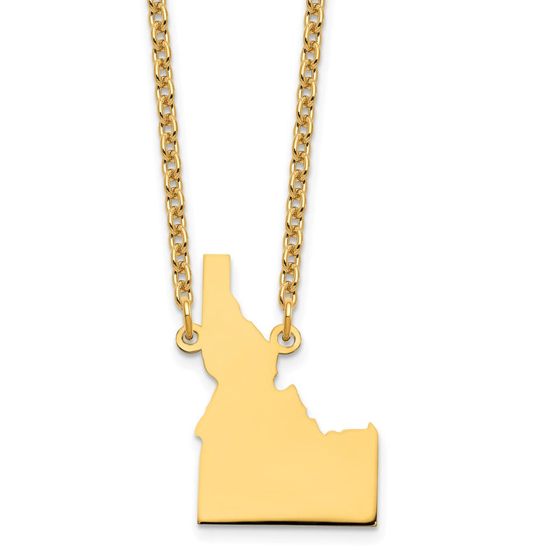 Sterling Silver/Gold-plated Idaho State Necklace