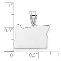 Sterling Silver/Rhodium-plated Oregon State Pendant