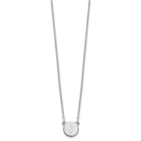 Sterling Silver Rhodium-plated Tiny Circle Block Letter I Initial Necklace