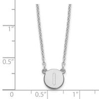 Sterling Silver Rhodium-plated Tiny Circle Block Letter I Initial Necklace