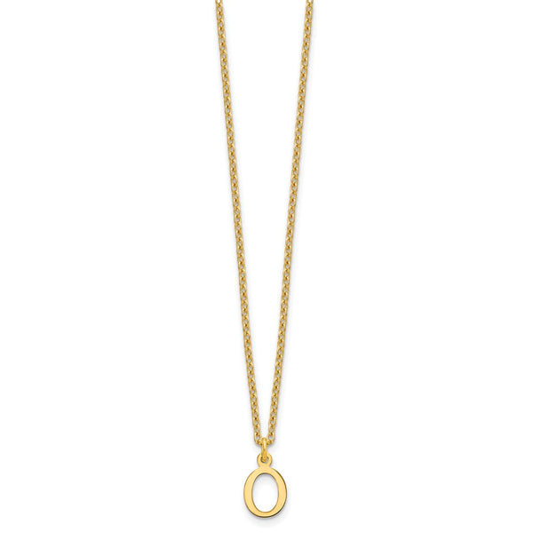 Sterling Silver Gold-plated Cutout Letter O Initial Necklace