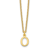 Sterling Silver Gold-plated Cutout Letter O Initial Necklace