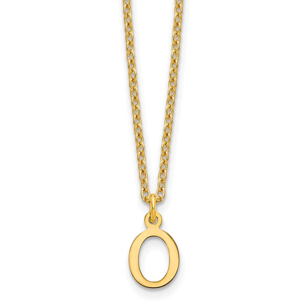 Sterling Silver Gold-plated Cutout Letter O Initial Necklace