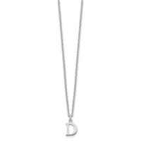 Sterling Silver Rhodium-plated Cutout Letter D Initial Necklace