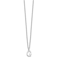 Sterling Silver Rhodium-plated Cutout Letter G Initial Necklace