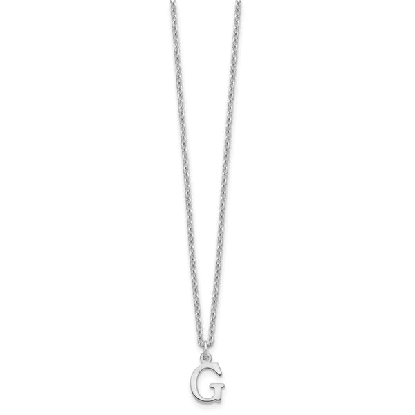 Sterling Silver Rhodium-plated Cutout Letter G Initial Necklace