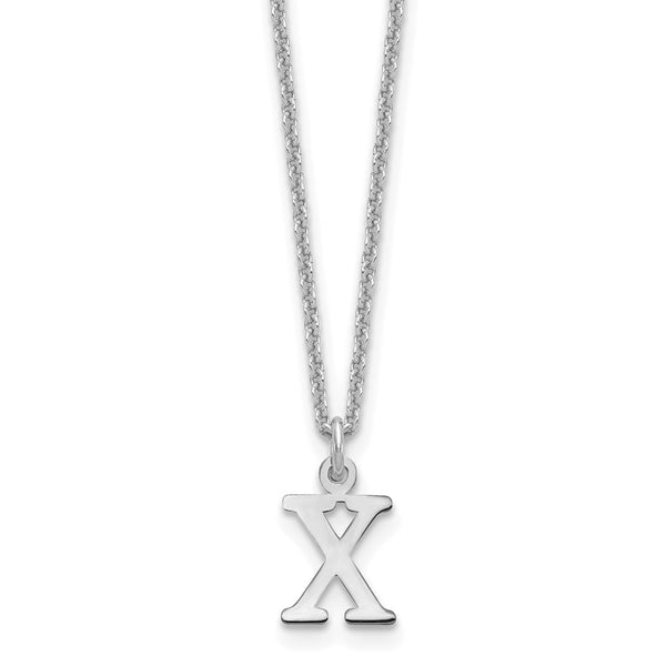 14KW Cutout Letter X Initial Necklace