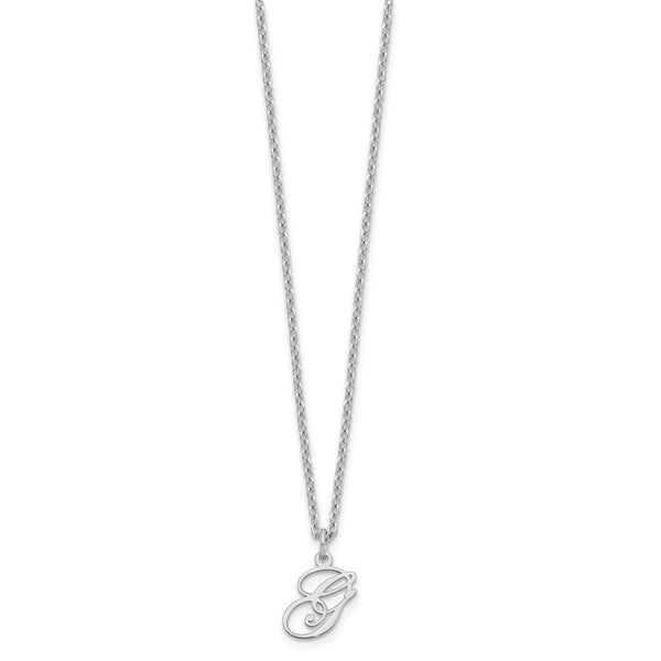 Sterling Silver Rhodium-plated Letter G Initial Necklace