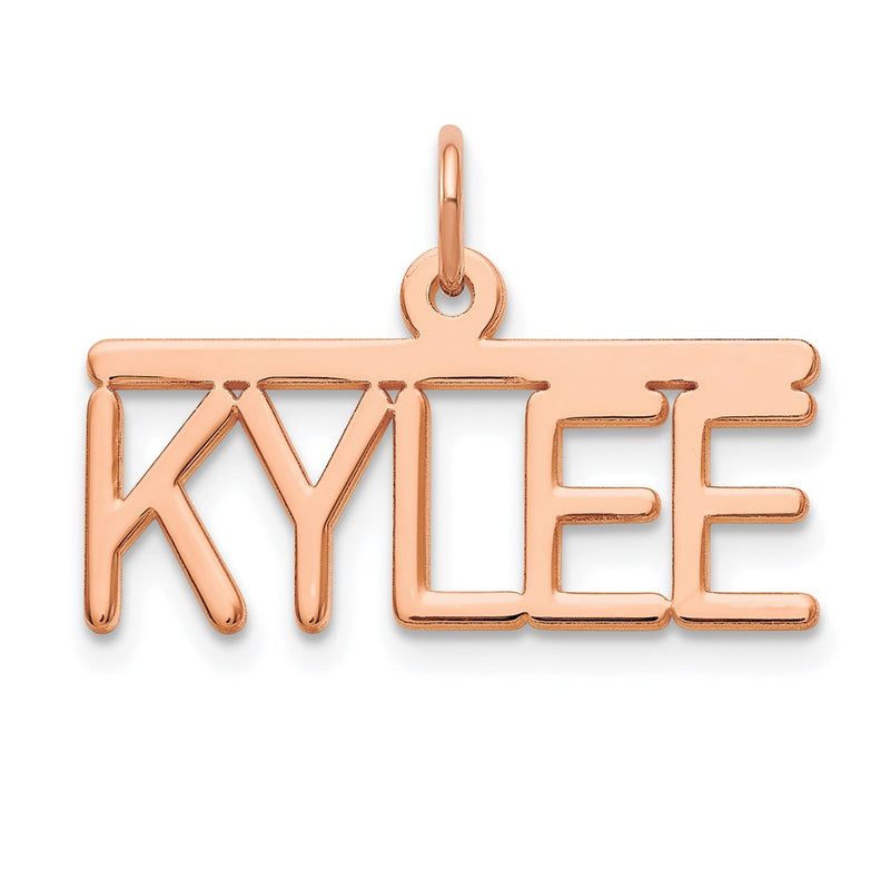 Sterling Silver/Rose-plated Top Bar Name Plate
