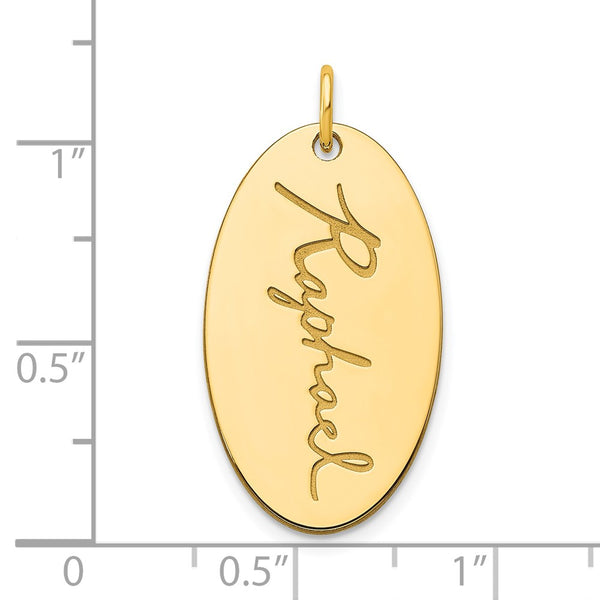 14k Yellow Gold Oval Signature Charm