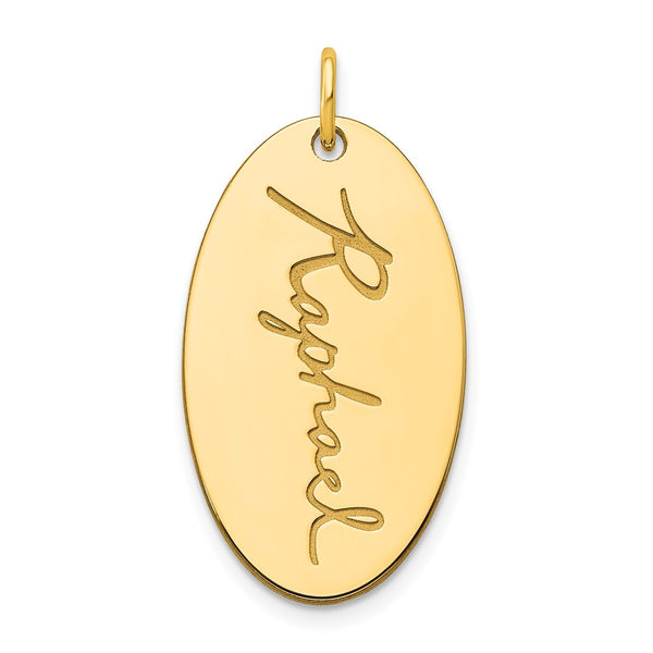14k Yellow Gold Oval Signature Charm