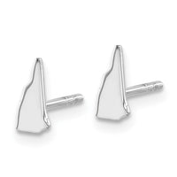 Sterling Silver/Rhodium-plated New Hampshire State Earrings