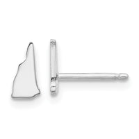 Sterling Silver/Rhodium-plated New Hampshire State Earrings