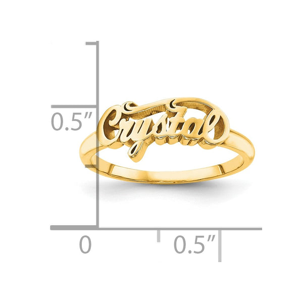 14k Yellow Gold Name Plate Ring