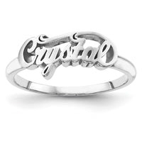 10k White Gold Name Plate Ring