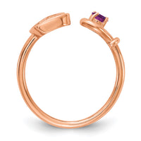 10k Rose Gold Initial B with Birthstone Ring