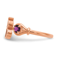 10k Rose Gold Initial B with Birthstone Ring