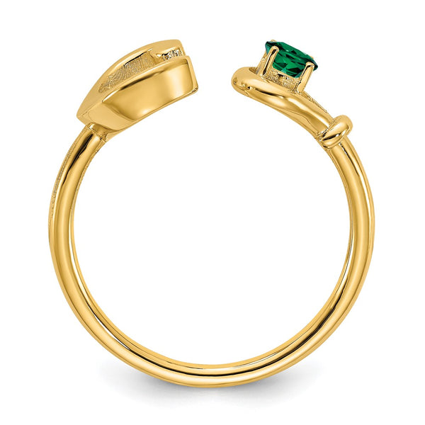 14KY Letter C with Birthstone Ring