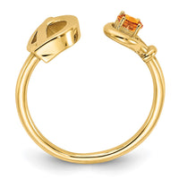 14KY Letter D with Birthstone Ring