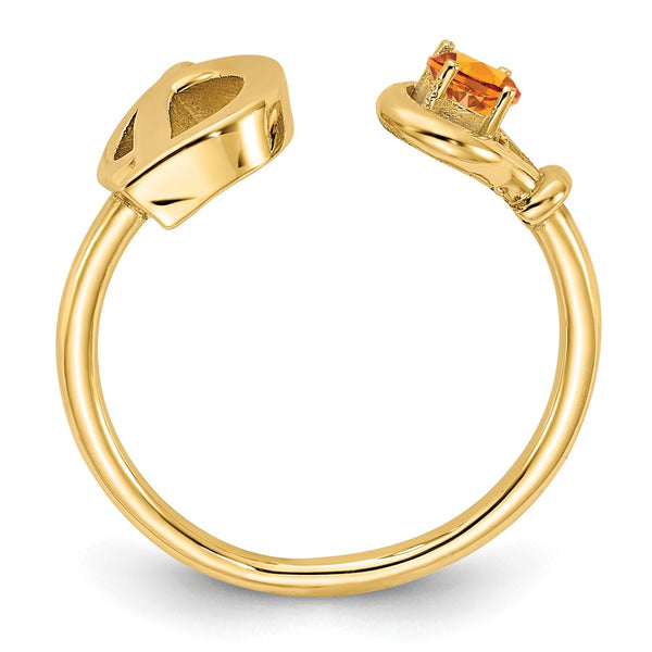 14KY Letter D with Birthstone Ring