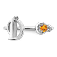 14KW Letter D with Birthstone Ring
