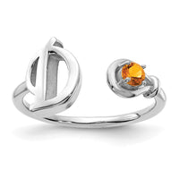 14KW Letter D with Birthstone Ring