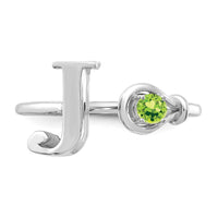 10KW Letter J with Birthstone Ring
