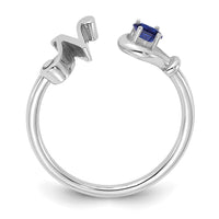 14KW Letter N with Birthstone Ring