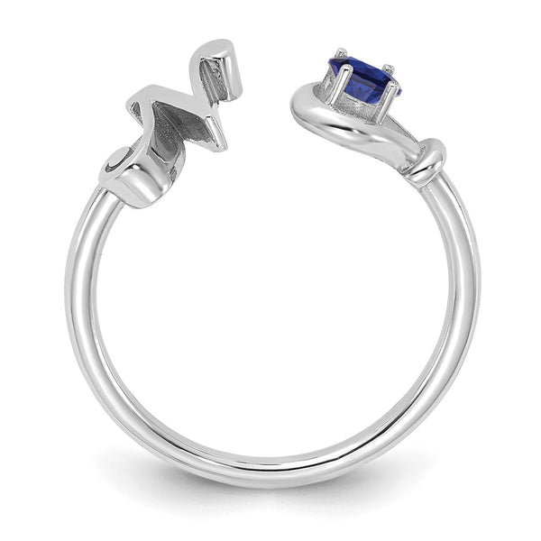14KW Letter N with Birthstone Ring