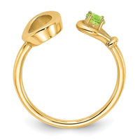 14KY Letter O with Birthstone Ring