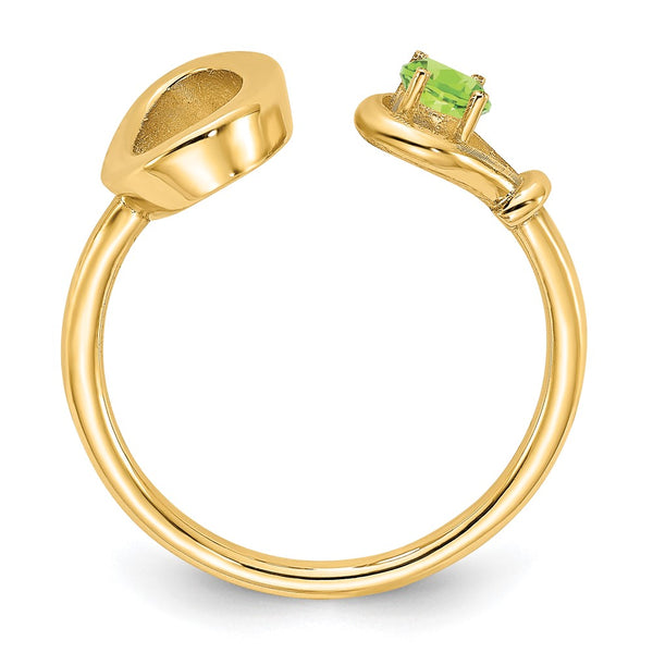 14KY Letter O with Birthstone Ring