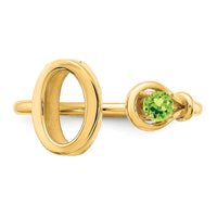 14KY Letter O with Birthstone Ring