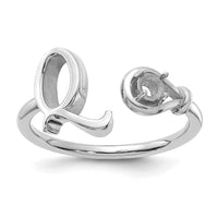 14KW Letter Q with Birthstone Ring