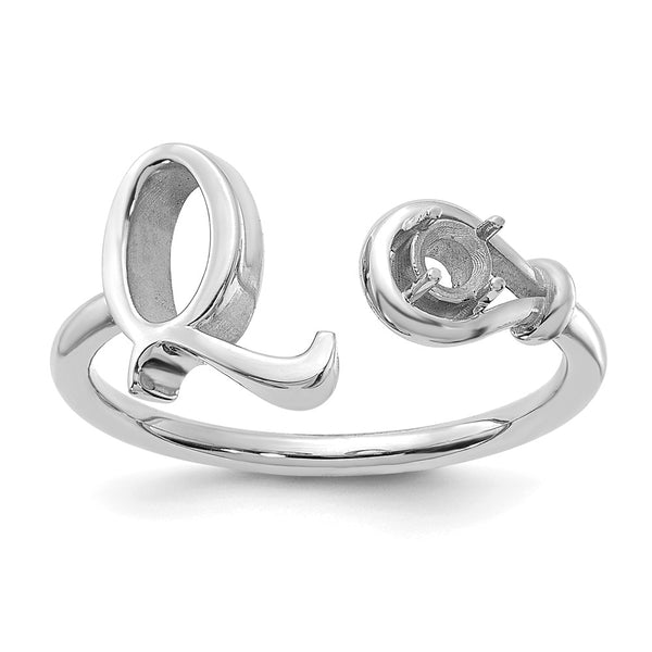 14KW Letter Q with Birthstone Ring