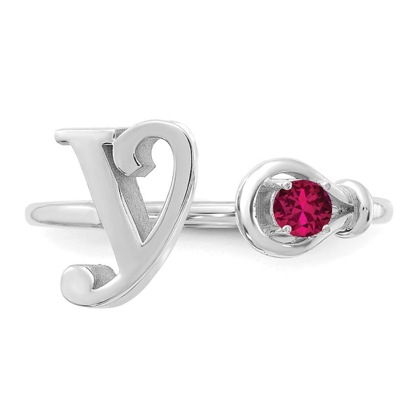 10KW Letter Y with Birthstone Ring