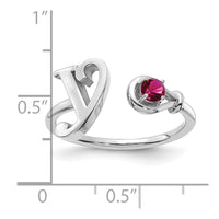 10KW Letter Y with Birthstone Ring